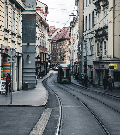 Advanced MRI in Graz, Austria - trams and bus in Graz